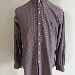 Ralph Lauren Men's Purple Checkered Button Down Shirt
